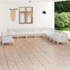 Image de vidaXL Salon de jardin 11 pcs Bois de pin massif Blanc