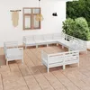Image de Vidaxl Salon De Jardin 11 Pcs Bois De Pin Massif Blanc