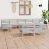 Image de vidaXL Salon de jardin 9 pcs Blanc Bois de pin massif