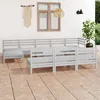 Image de Vidaxl Salon De Jardin 11 Pcs Blanc Bois De Pin Massif
