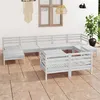 Image de vidaXL Salon de jardin 10 pcs Blanc Bois de pin massif