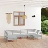 Image de vidaXL Salon de jardin 6 pcs Blanc Bois de pin massif