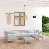Image de vidaXL Salon de jardin 7 pcs Blanc Bois de pin massif3083400