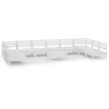 Image de Vidaxl Salon De Jardin 11 Pcs Blanc Bois De Pin Massif