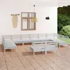 Image de vidaXL Salon de jardin 12 pcs Blanc Bois de pin massif3083455