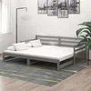Image de vidaXL Lit coulissant 2x(90x200) cm Gris Bois de pin massif3083661