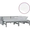 Image de vidaXL Lit coulissant 2x(90x200) cm Gris Bois de pin massif3083671