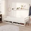 Image de vidaXL Lit de repos avec tiroirs 90x200 cm Blanc Bois de pin massif