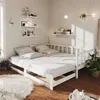 Image de vidaXL Lit coulissant 2x(90x200) cm Blanc Bois de pin massif
