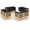 Image de Vidaxl Salon De Jardin 8 Pcs Avec Coussins Bois De Pin Massif