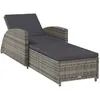 Image de vidaXL Vidaxl Chaise Longue Avec Coussin Gris Foncé Résine Tressée Gris