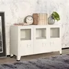 Image de vidaXL Buffet industriel Blanc 105x35x62 cm Métal et verre339609