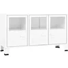 Image de vidaXL Vidaxl Buffet Industriel Blanc 105x35x62 Cm Métal Et Verre