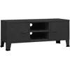 Image de vidaXL Vidaxl Meuble Tv Industriel Noir 105x35x42 Cm Métal