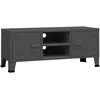 Image de vidaXL Vidaxl Meuble Tv Industriel Anthracite 105x35x42 Cm Métal