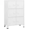 Image de vidaXL Coffre de rangement industriel Blanc 75x40x115 cm MÃ©tal