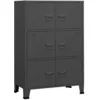 Image de vidaXL Coffre de rangement industriel Anthracite 75x40x115 cm MÃ©tal