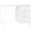 Image de vidaXL Vidaxl Bureau Industriel Avec Tiroirs Blanc 105x52x75 Cm Acier