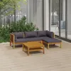Image de vidaXL Salon de jardin 5 pcs avec coussin Bois d'acacia solide3086895
