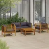 Image de vidaXL Salon de jardin 5 pcs avec coussin Bois d'acacia solide3086902