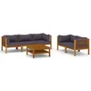 Image de Vidaxl Salon De Jardin 6 Pcs Avec Coussin Bois D'acacia Solide