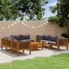 Image de vidaXL Salon de jardin 9 pcs avec coussin Bois d'acacia solide3086904