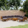 Image de vidaXL Salon de jardin 11 pcs avec coussin Bois d'acacia solide3086910