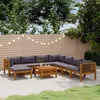 Image de Vidaxl Salon De Jardin 9 Pcs Avec Coussin Bois D'acacia Solide