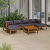 Image de vidaXL Salon de jardin 7 pcs avec coussin Bois d'acacia solide3086914