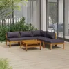 Image de vidaXL Salon de jardin 6 pcs avec coussin Bois d'acacia solide3086916