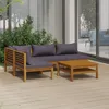 Image de Vidaxl Salon De Jardin 5 Pcs Avec Coussin Bois D'acacia Solide