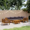 Image de vidaXL Salon de jardin 7 pcs avec coussin Bois d'acacia solide3086922
