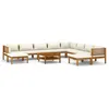 Image de vidaXL Salon de jardin 11 pcs avec coussin crème Bois d'acacia solide3086942