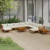 Image de Vidaxl Salon De Jardin 12 Pcs Avec Coussin CrÃ¨me Bois D'acacia Solide