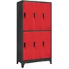 Image de vidaXL Armoire à casiers Anthracite et rouge 90x45x180 cm Acier339801