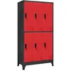 Image de vidaXL Armoire Ã  casiers Anthracite et rouge 90x45x180 cm Acier
