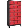 Image de vidaXL Vidaxl Armoire À Casiers Anthracite Et Rouge 90x40x180 Cm Acier