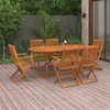 Image de Vidaxl Ensemble Ã Manger De Jardin 7 Pcs Bois Massif D'acacia