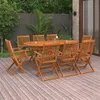 Image de vidaXL Ensemble à manger de jardin 9 pcs bois d'acacia massif