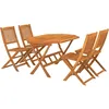Image de vidaXL Vidaxl Mobilier À Dîner De Jardin 5 Pcs Bois D'acacia Solide