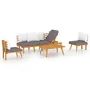 Image de vidaXL Vidaxl Salon De Jardin 4 Pcs Avec Coussins Bois D'acacia Solide