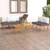 Image de vidaXL Salon de jardin 3 pcs avec coussins Bois d'acacia solide