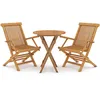 Image de Vidaxl Ensemble De Salle Ã Manger De Jardin 3 Pcs Bois De Teck Massif