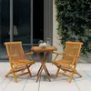 Image de vidaXL Ensemble à manger de jardin 3 pcs Bois de teck massif
