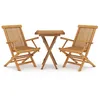Image de vidaXL Vidaxl Ensemble De Salle À Manger De Jardin 3 Pcs Bois De Teck Massif