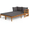 Image de vidaXL Vidaxl Chaises Longues Avec Coussins Gris Foncé 2 Pcs Acacia Solide