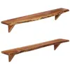 Image de vidaXL Étagères murales 2 pcs 110x20x18 cm bois massif d'acacia