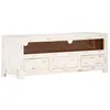 Image de vidaXL Meuble TV Bois massif d'acacia 110x30x40 cm Blanc337849