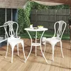 Image de vidaXL Ensemble de bistro 3 pcs Aluminium coulé Blanc317752