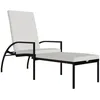 Image de vidaXL Vidaxl Chaise Longue Avec Repose-Pied Résine Tressée Noir